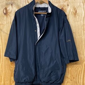 Footjoy Dryjoys Black 1/2 Zip Short Sleeve Golf Pullover Jacket Mens L